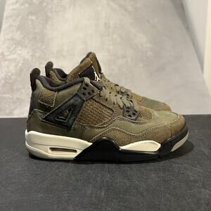 Air Jordan 4 Retro Craft Shoes Youth 4Y Medium Olive FB9928-200 Nike Sneakers